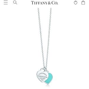 Tiffany mini double heart pendant necklace